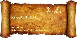 Kroutil Lili névjegykártya